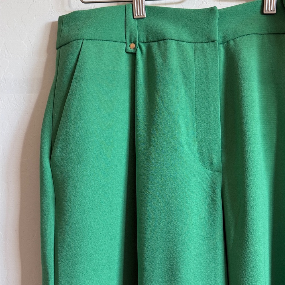 exquise anthropologie green kelly pants Wide-Leg Trousers S L - Picture 3 of 6